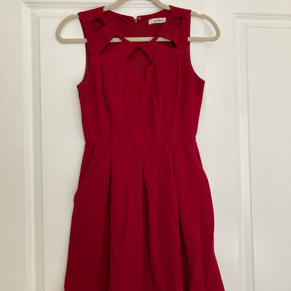 Speechless Red Cutout Mini Dress with pockets size small